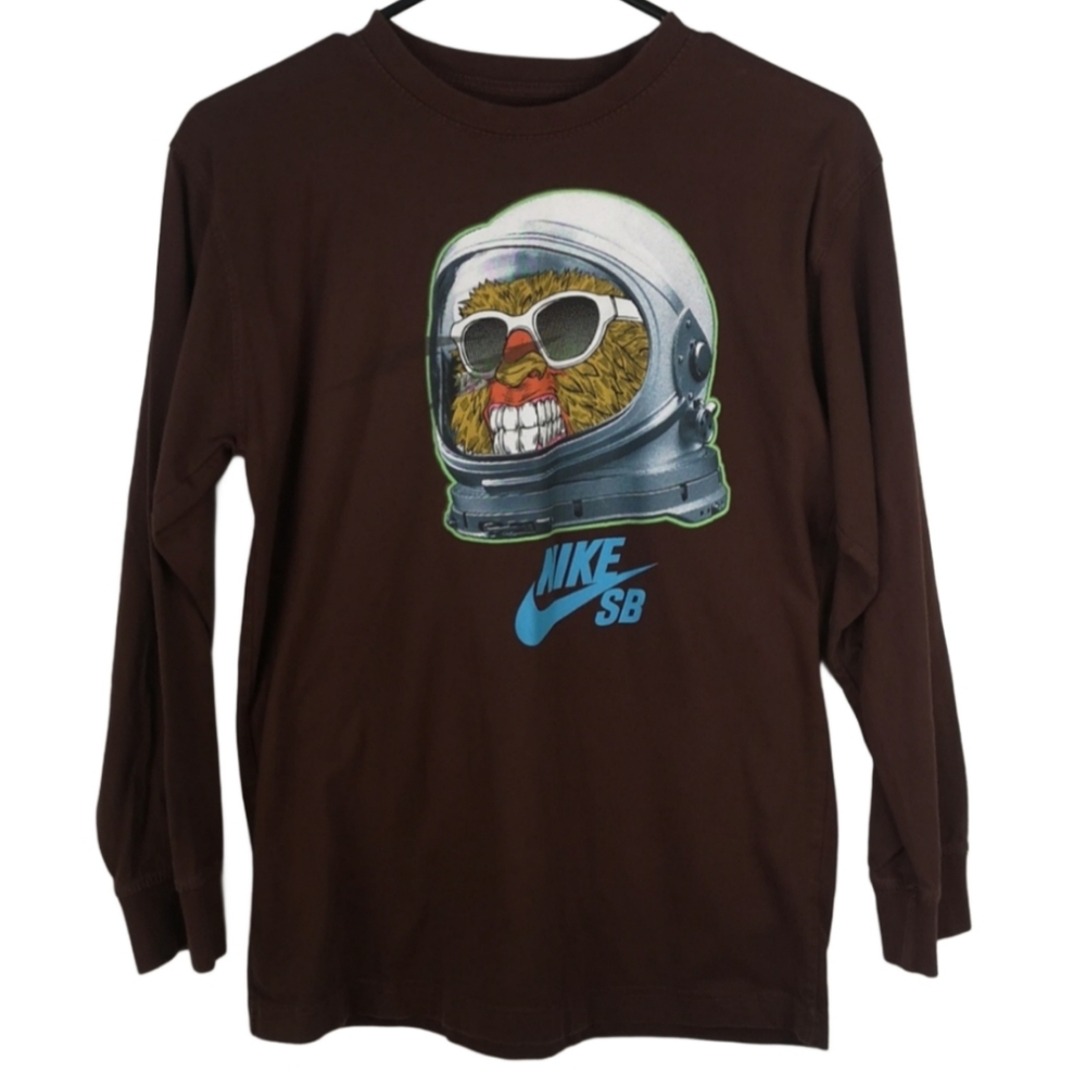 Nike brown space monkey graphic long sleeve t shirt